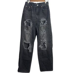 Urban Outfitters BDG High Rise Baggy Ripped Jeans in Black/Gray